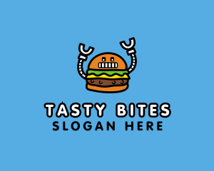 Robot Burger Snack logo design