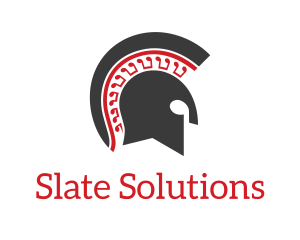 Red & Grey Spartan Helmet logo