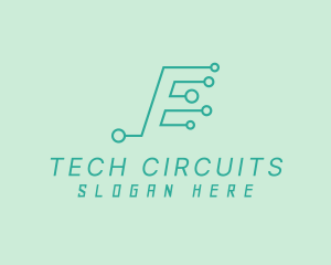 Circuitry Tech Letter E logo