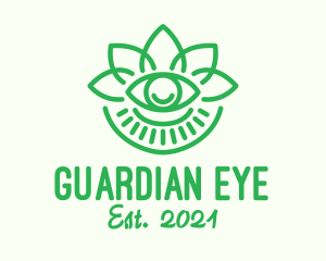 Green Wellness Eye logo design