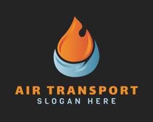 Hot Cold Droplet HVAC logo design