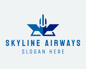 Geometric Airline Aviation logo design
