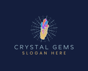 Hand Diamond Crystal logo design