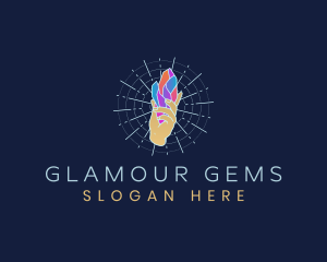 Hand Diamond Crystal logo design