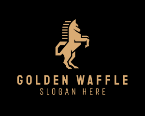 Deluxe Golden Horse logo design