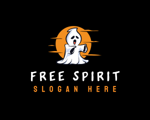 Spooky Halloween Ghost logo design