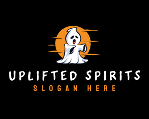 Spooky Halloween Ghost logo design