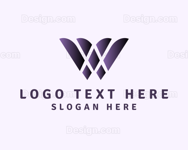 Purple Generic Letter W Logo