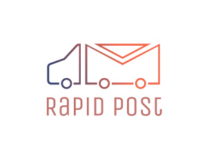 Mail Truck Outline logo design