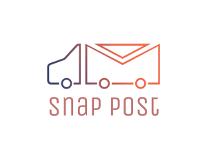 Mail Truck Outline logo design