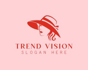 Woman Hat Fashion Beauty logo design