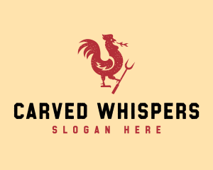 Roast Chicken Carving Fork logo design