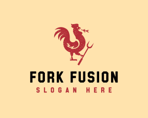 Roast Chicken Carving Fork logo design