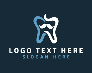 Tooth Mustache Dentist logo design