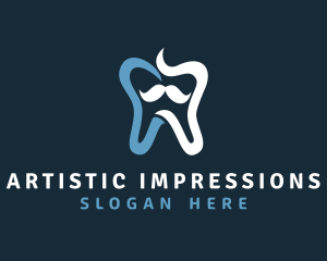 Tooth Mustache Dentist logo design