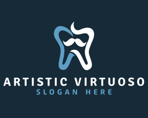 Tooth Mustache Dentist logo design