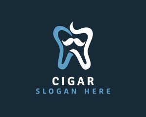 Tooth Mustache Dentist logo design