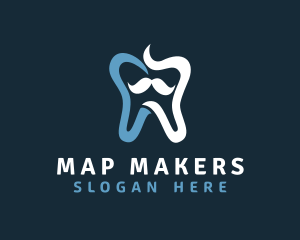 Tooth Mustache Dentist logo design