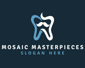 Tooth Mustache Dentist logo design