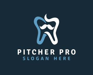 Tooth Mustache Dentist logo design