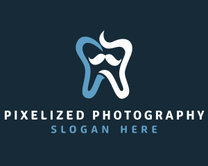 Tooth Mustache Dentist logo design