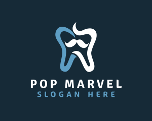 Tooth Mustache Dentist logo design