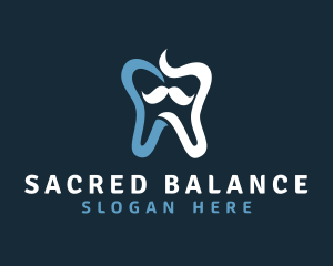 Tooth Mustache Dentist logo design