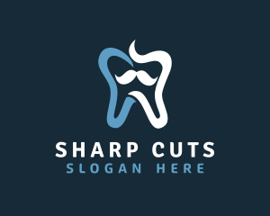 Tooth Mustache Dentist logo design