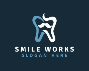 Tooth Mustache Dentist logo design