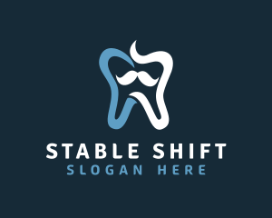 Tooth Mustache Dentist logo design