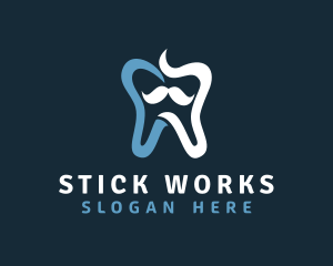 Tooth Mustache Dentist logo design