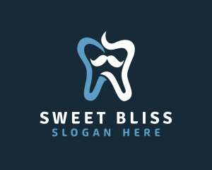 Tooth Mustache Dentist logo design