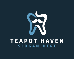 Tooth Mustache Dentist logo design