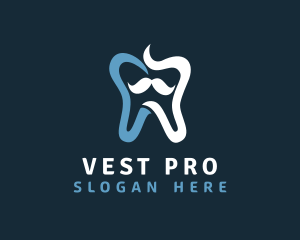 Tooth Mustache Dentist logo design