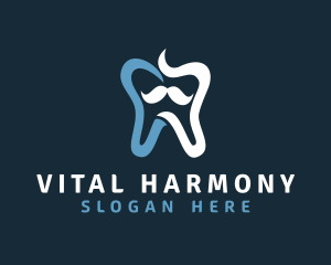 Tooth Mustache Dentist logo design