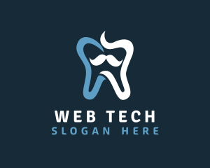 Tooth Mustache Dentist logo design