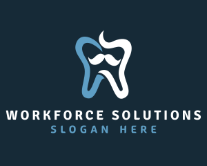 Tooth Mustache Dentist logo design