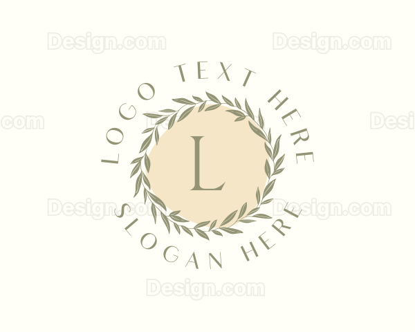 Organic Leaf Wreath Logo