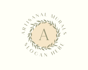 Organic Leaf Wreath logo design