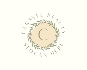 Organic Leaf Wreath logo design