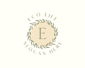 Organic Leaf Wreath logo design