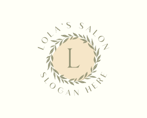 Organic Leaf Wreath logo design