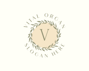 Organic Leaf Wreath logo design