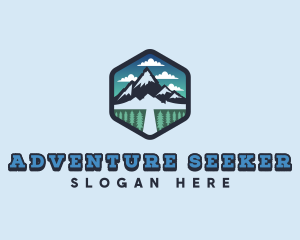 Winter Mountain Adventure logo design