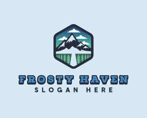 Winter Mountain Adventure logo design