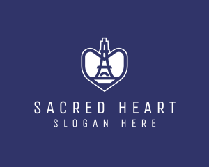 Eiffel Tower Heart logo design