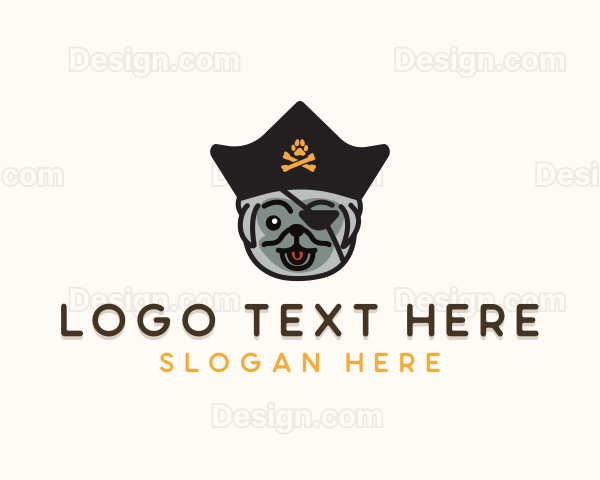 Pet Puppy Dog Pirate Logo