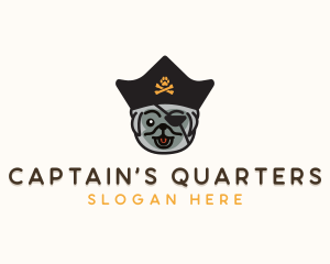 Pet Puppy Dog Pirate  logo design