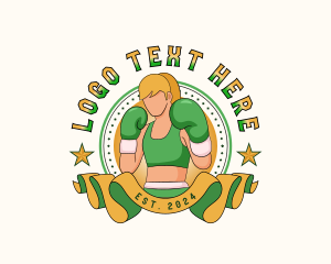 Female Boxer Gym Logo