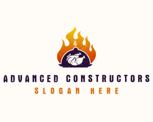 Flame Roast Chicken logo design